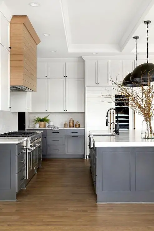 white and gray cabinets
