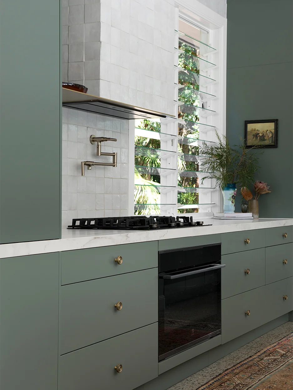 modern sage green kitchen