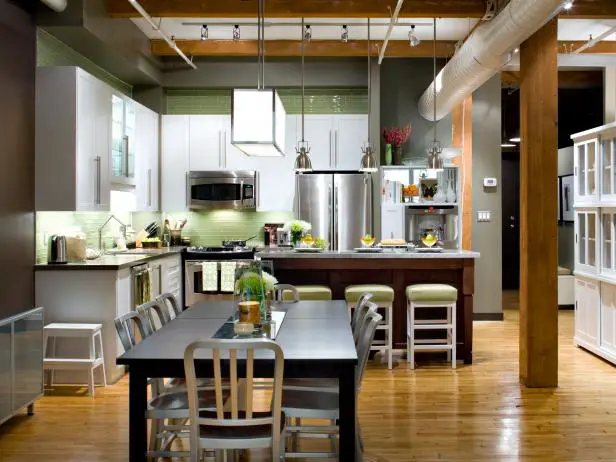 loft style l shaped kitchen