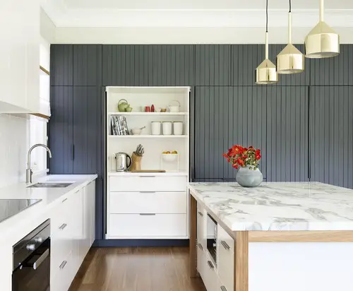 modern grey and white kitchen
