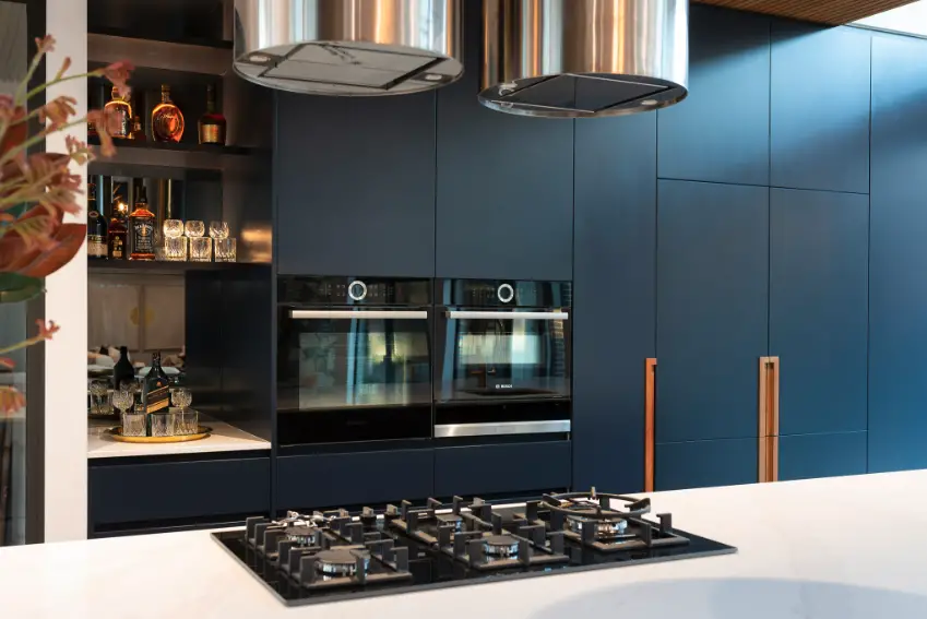 modern navy blue kitchen
