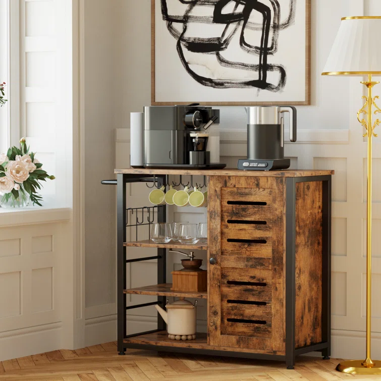 Wooden coffee cart, Wood coffee station