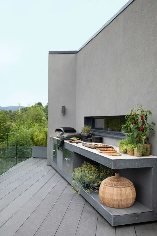 Concrete outdoor kitchen